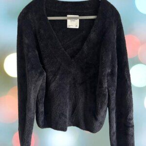 Abercrombie & Fitch Black Fuzzy Sweater